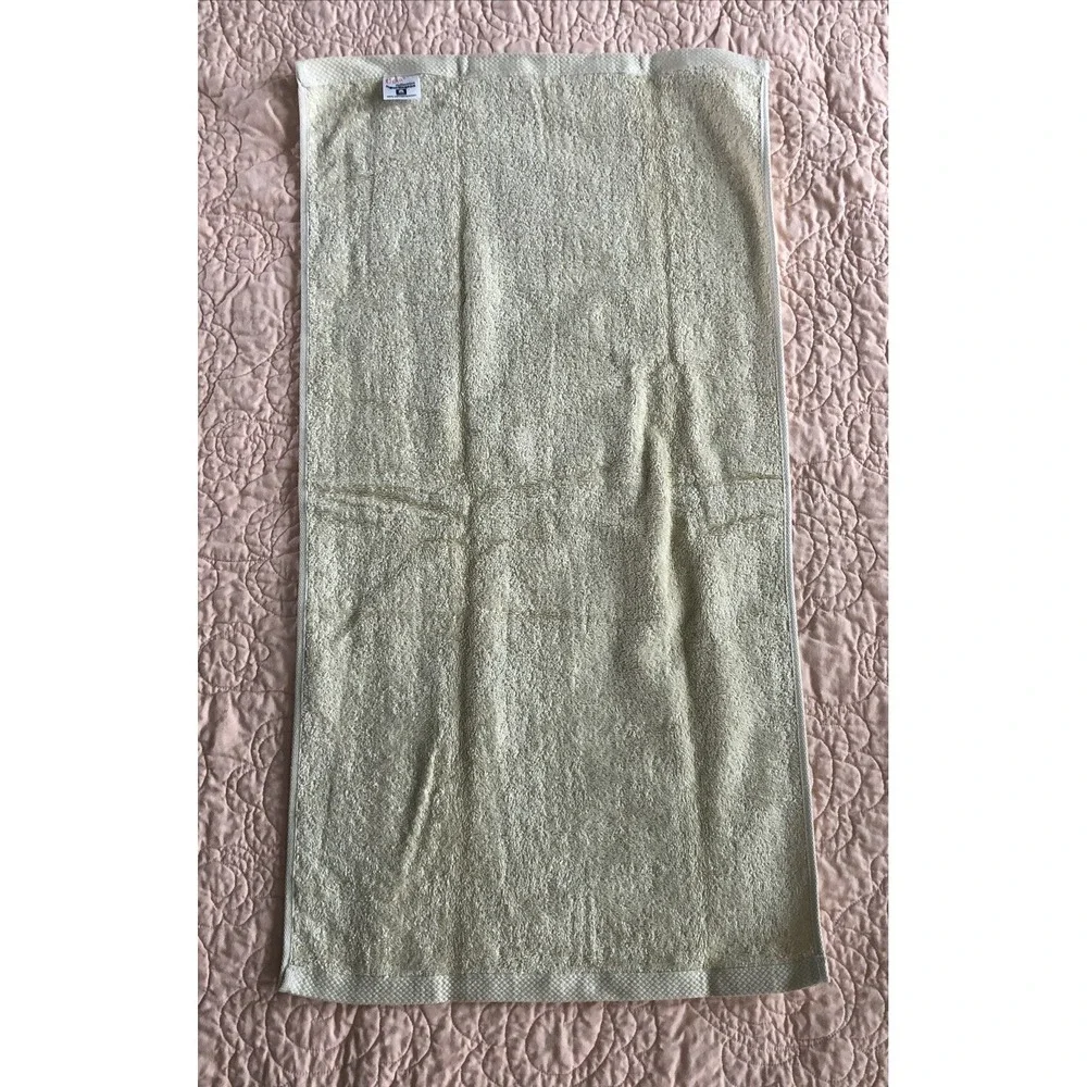 Vtg Vera Burlington Towel Set 3 Pcs Ivory Cotton Butterfly Floral Bath Hand Face